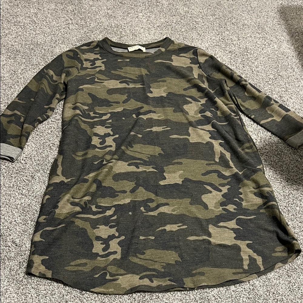 Camouflage Long Sleeve Dress